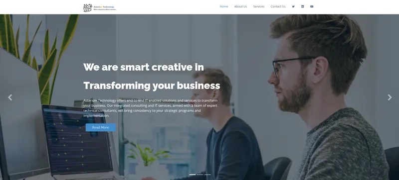 Asterism Technology — website preview