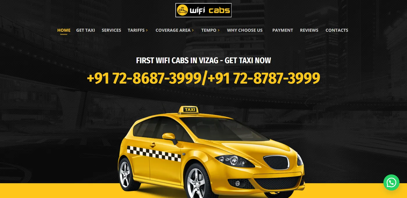 WiFi Cabs — website preview