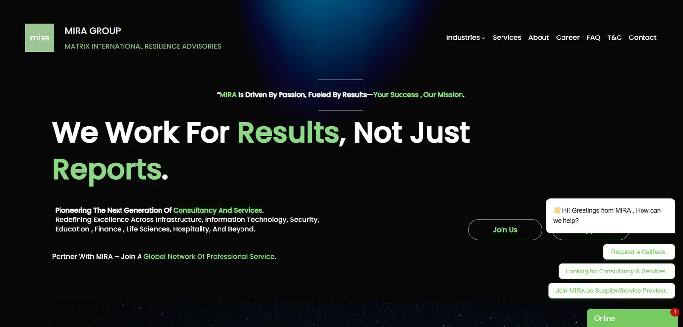 MIRA Group — website preview
