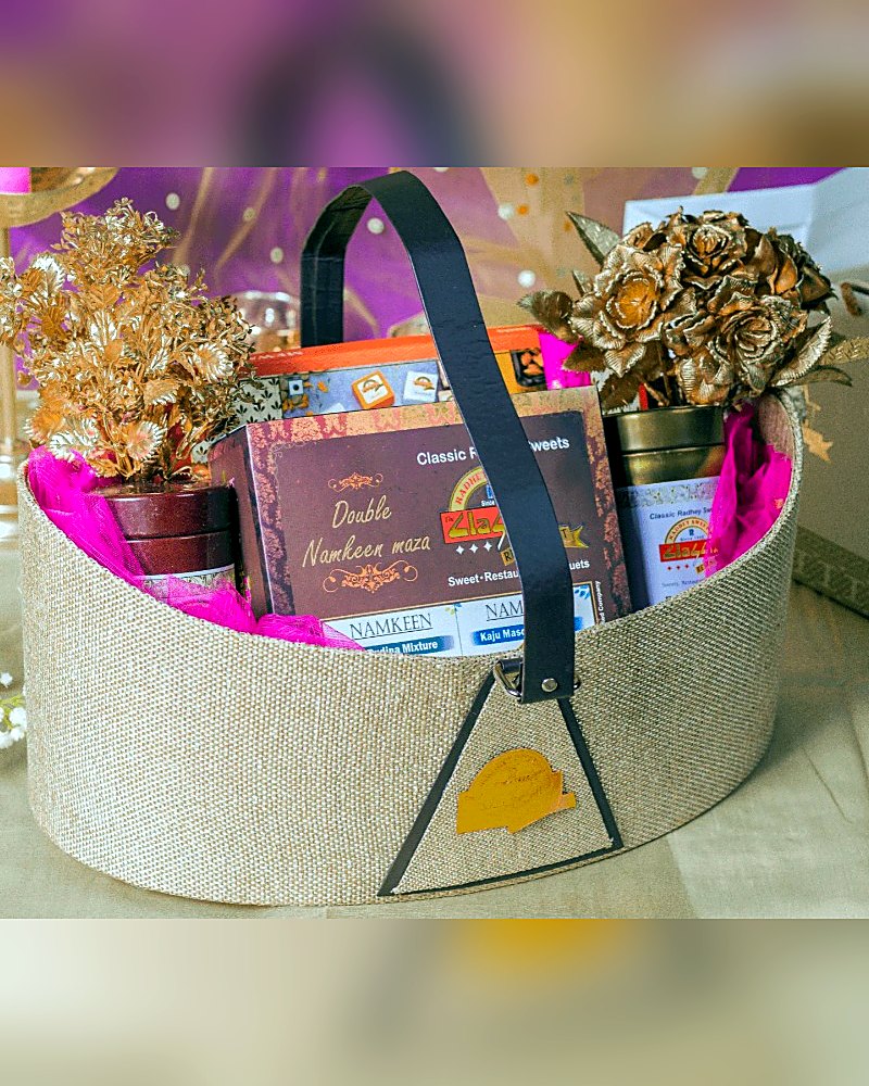 Diwali gift jute hamper